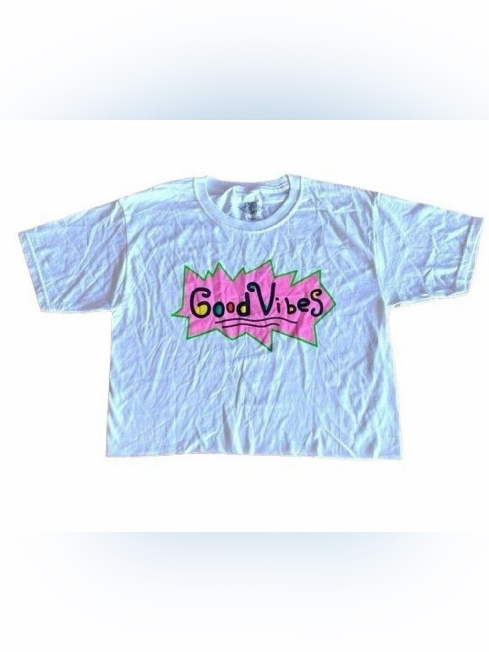 Good Vibes Graphic Tee - White & Pink